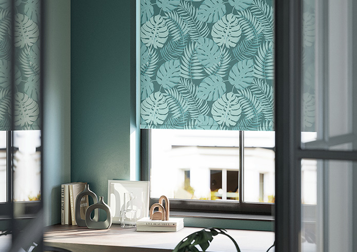 Lush Palms, Blue - Twist&Fit Roller Blind - Image 5